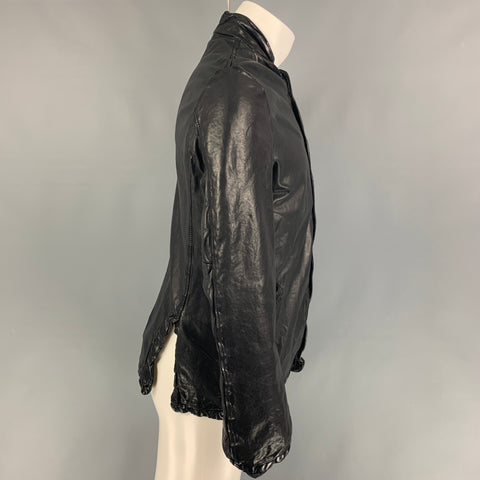 GIORGIO BRATO Size 42 Black Leather Zip Up Jacket