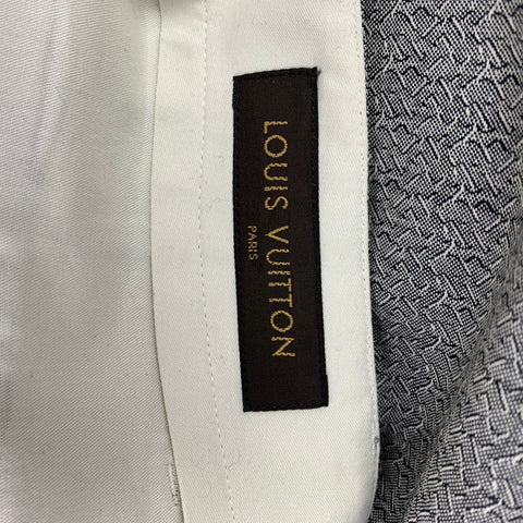 LOUIS VUITTON Size 30 Grey Black Pattern Wool Mohair Zip Fly Shorts