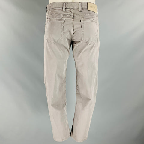 TELERIA ZED Size 34 Grey Cotton Elastane Jean Cut Casual Pants
