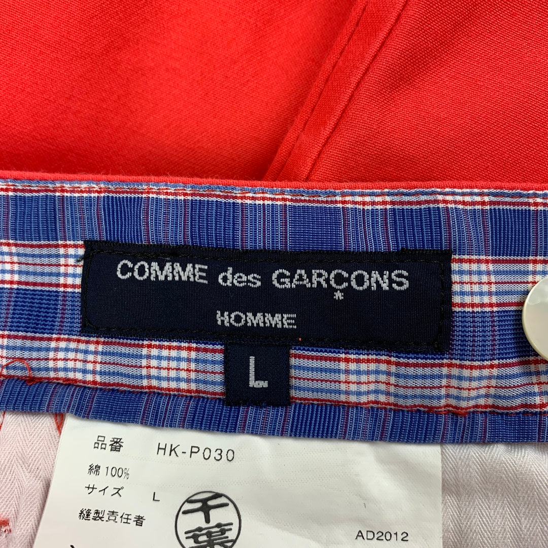 COMME des GARCONS Size L Red Cotton Zip Fly Shorts
