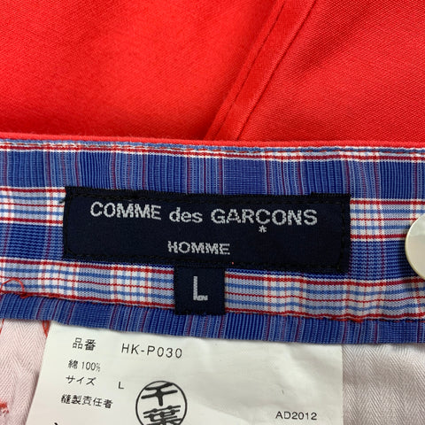 COMME des GARCONS Size L Red Cotton Zip Fly Shorts