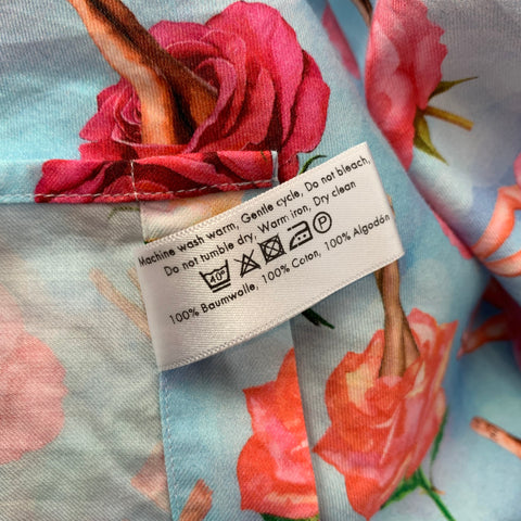 ETON Size S Blue & Pink Floral Cotton Button Down Long Sleeve Shirt