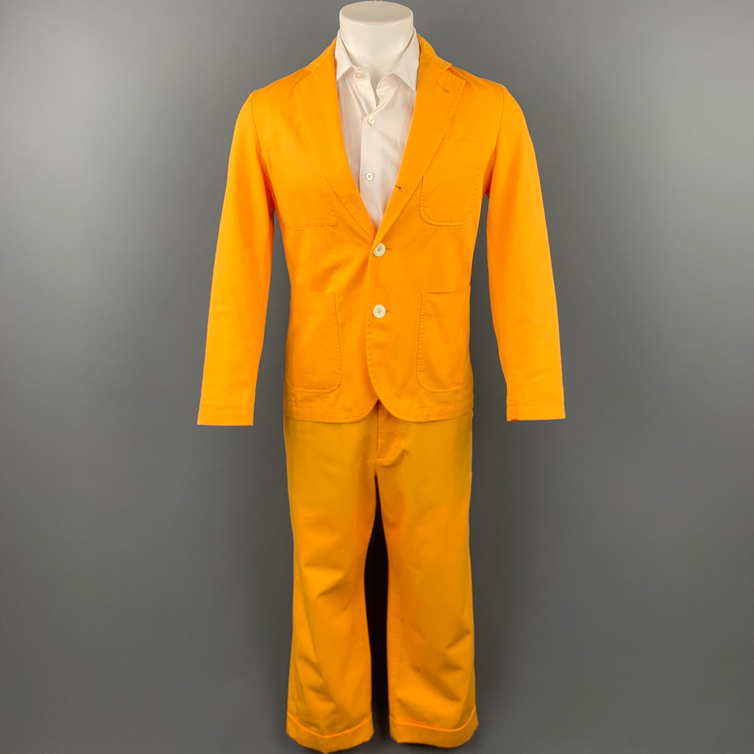 ROWING BLAZERS Size S Yellow Cotton Notch Lapel Casual Suit