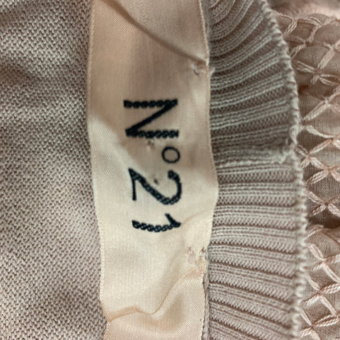 N°21 Size 6 Beige Nude Eyelet Short Sleeve Casual Top