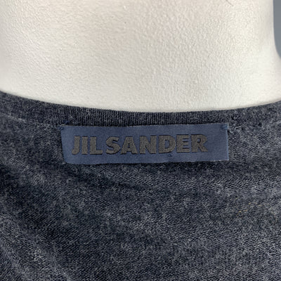 JIL SANDER Size L Charcoal Wool Long Duster Cardigan