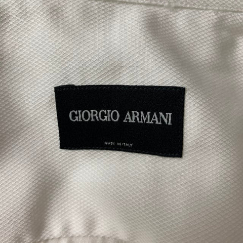 GIORGIO ARMANI Size XL Solid White Cotton French Cuff Long Sleeve Shirt