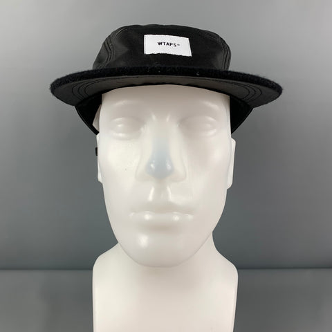 WTAPS Black Mixed Fabrics Faux Leather Wool Nylon Hat