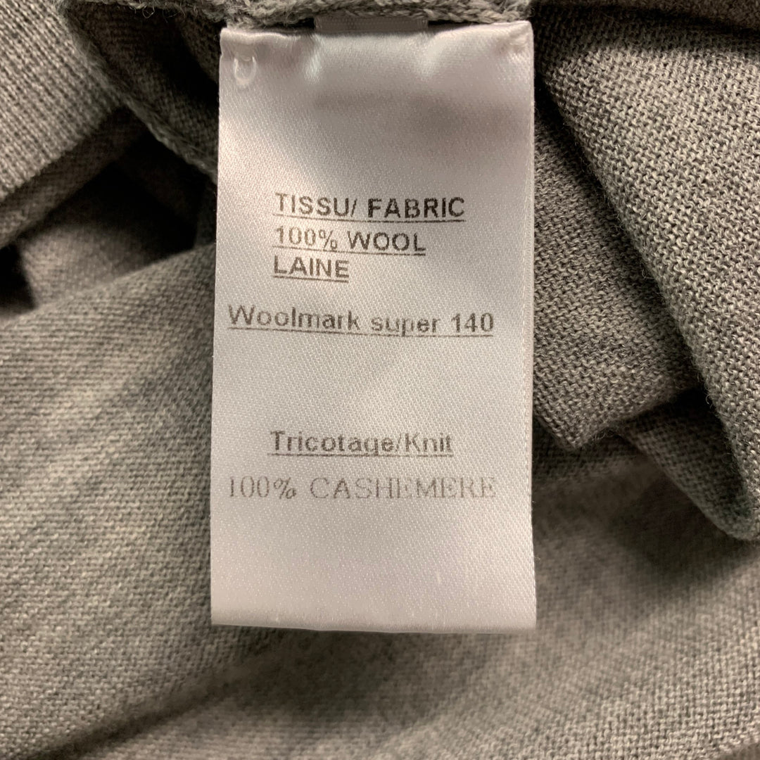 BALMAIN Size 6 Grey Wool Chain V-Neck Dress