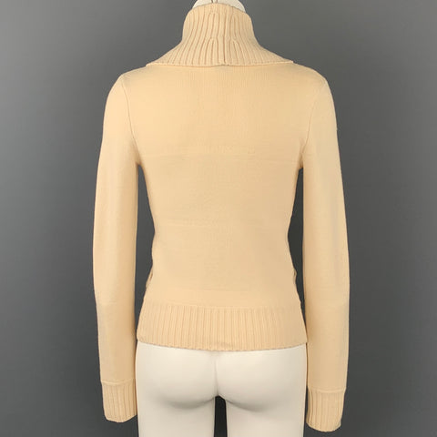 RALPH LAUREN Black Label Size XS Cream Cashmere Blend Double Breasted Cardigan