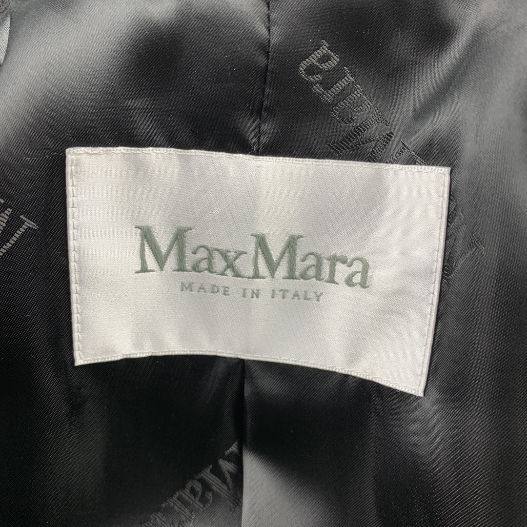 MAX MARA Size 4 Black Peak Lapel Hidden Buttons Coat