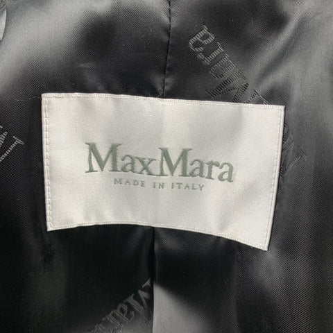 MAX MARA Size 4 Black Peak Lapel Hidden Buttons Coat