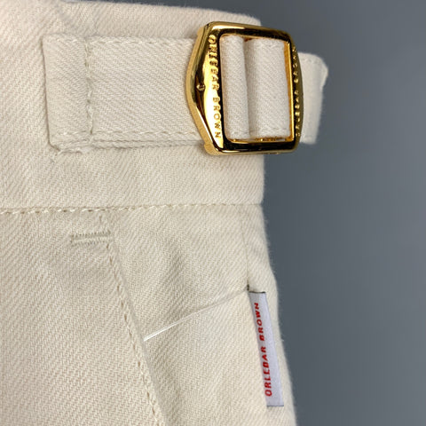 ORLEBAR BROWN Size 32 Cream Linen Cotton Side Tabs Casual Pants