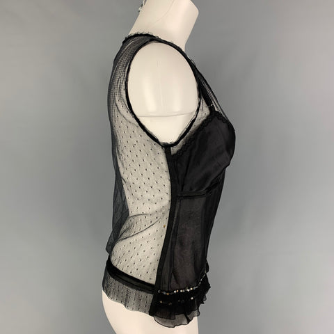 D&G by DOLCE & GABBANA Size 8 Black Silk Blend Dress Top