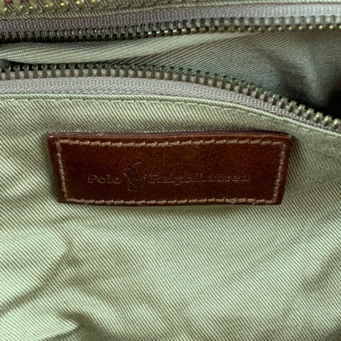 Vintage POLO by RALPH LAUREN Brown & Black Plaid Coated Canvas Travel Bag