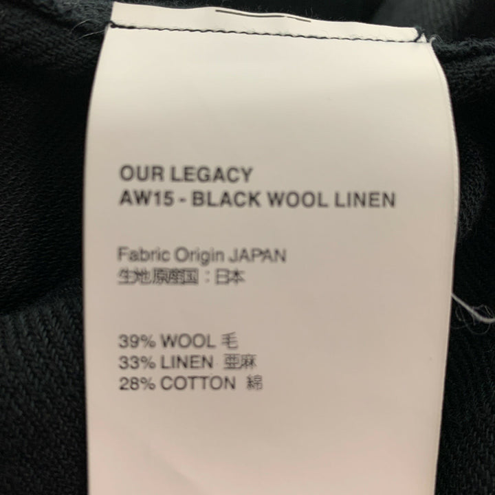 OUR LEGACY Size 38 Black Wool Blend Single Breasted Suit