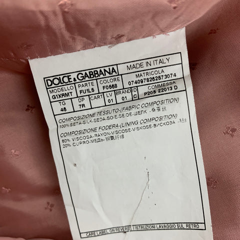 DOLCE & GABBANA Size 36 Mauve Silk Buttoned Vest