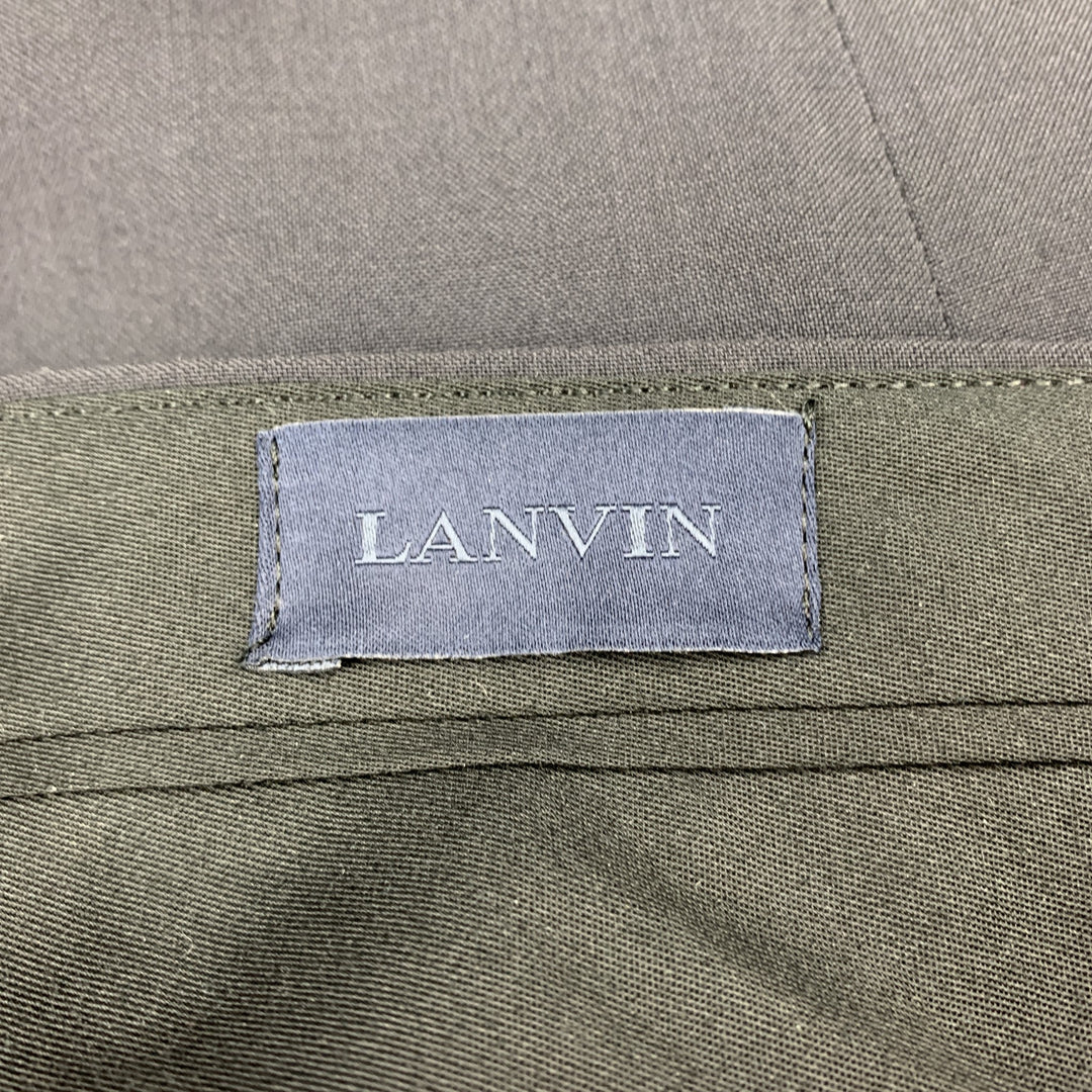 LANVIN Size 34 Black Wool Zip Fly Dress Pants