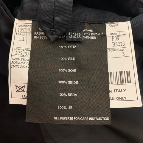 PRADA Size 42 Regular Black Silk Single Breasted Sport Coat