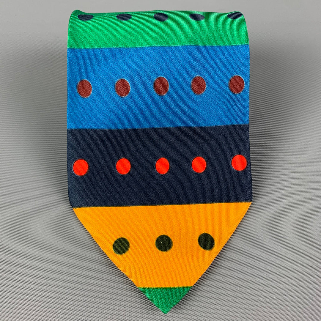 GENE MEYER Multi-Color Stripe Silk Tie