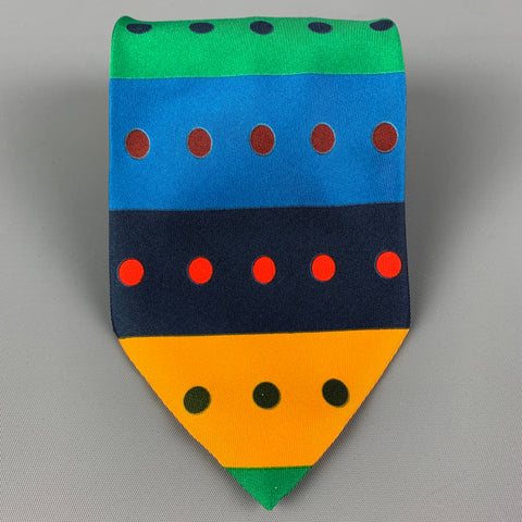 GENE MEYER Multi-Color Stripe Silk Tie