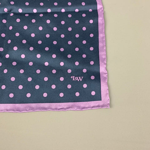 VARIOS Pañuelo de bolsillo de lunares morado azul marino