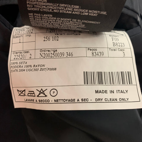 PRADA Size 42 Regular Black Silk Single Breasted Sport Coat