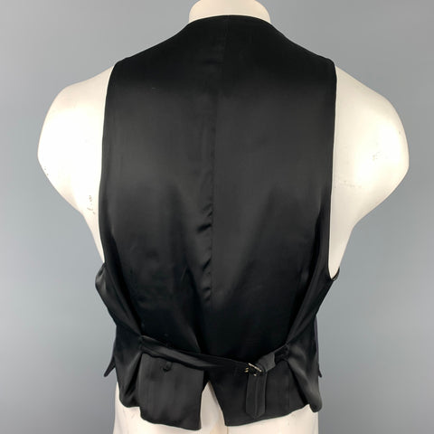 GIORGIO ARMANI Size 42 Black Wool Buttoned Vest