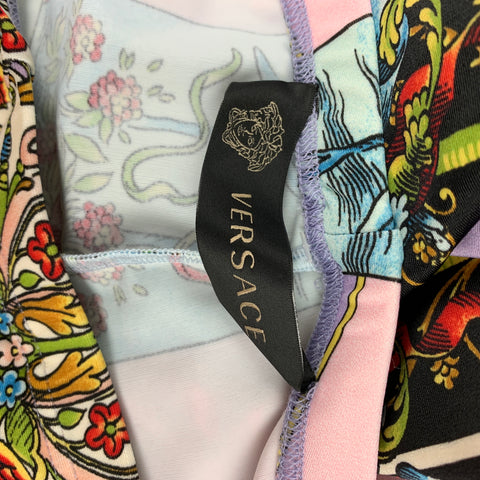 VERSACE 2017 Size 2 Multi-Color Baroque Polyamide Leggings