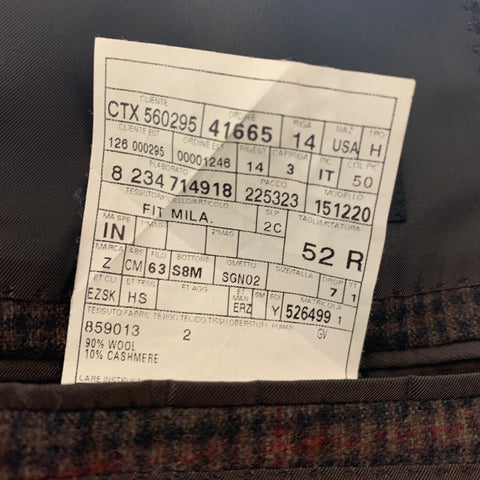 ERMENEGILDO ZEGNA Size 42 Regular Brown Red Plaid Sport Coat