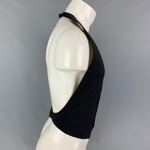 MARC JACOBS Size XL Black Wool Buttoned Vest