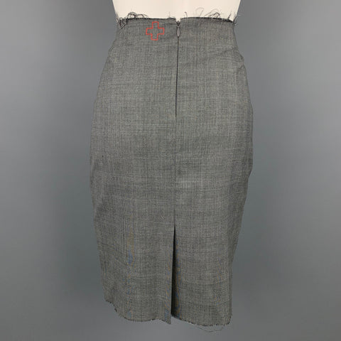 AF VANDERVORST Taille 6 Ensemble jupe en mélange d'acétate jacquard noir et argent