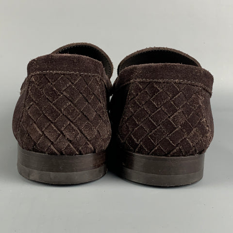 BOTTEGA VENETA Size 10 Brown Suede Penny Loafers