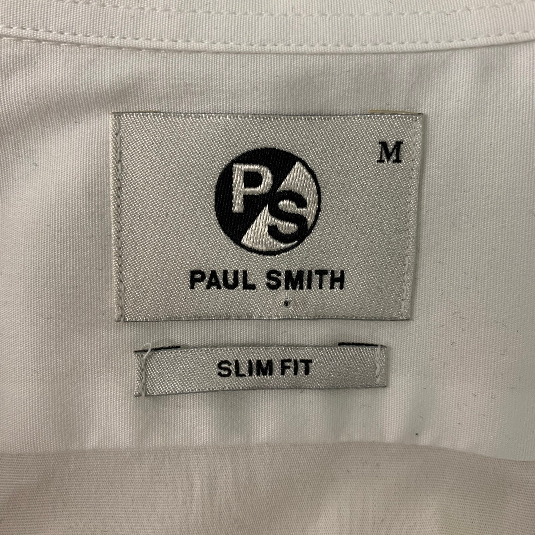 PAUL SMITH PS by Size M Camisa blanca de manga larga con botones de algodón sólido