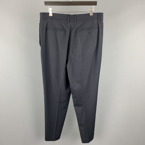 SANTORELLI Size 36 Navy Solid Wool Dress Pants
