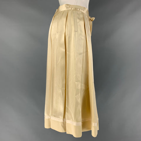 CHLOE Size 4 Beige Acetate &  Viscose Pleated Circle Skirt