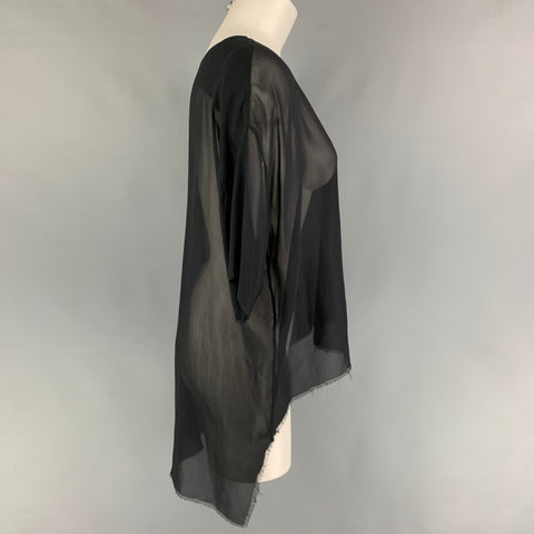 FAITH CONNEXION Talla XS Top de vestido transparente de seda negro