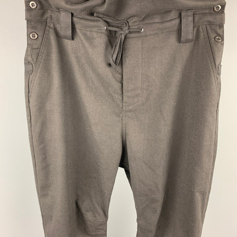 CHAPTER Size 34 Black Polyester Blend Drop-Crotch Casual Pants