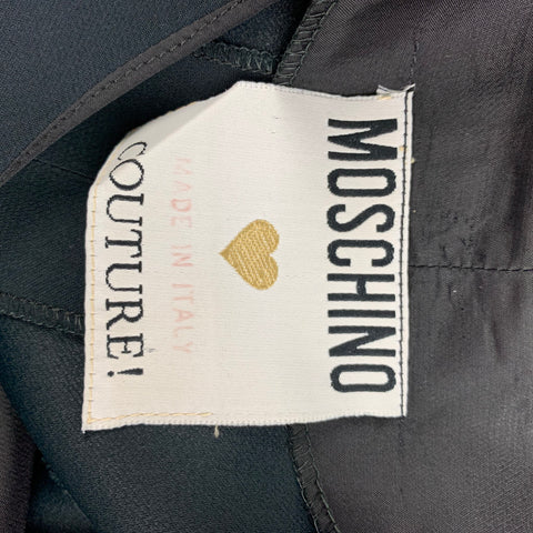 MOSCHINO Talla 6 Jersey de manga corta de rayón de acetato negro