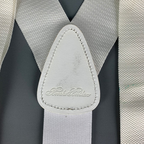 BROOKS BROTHERS Size One Size White Solid Ribbon Suspenders