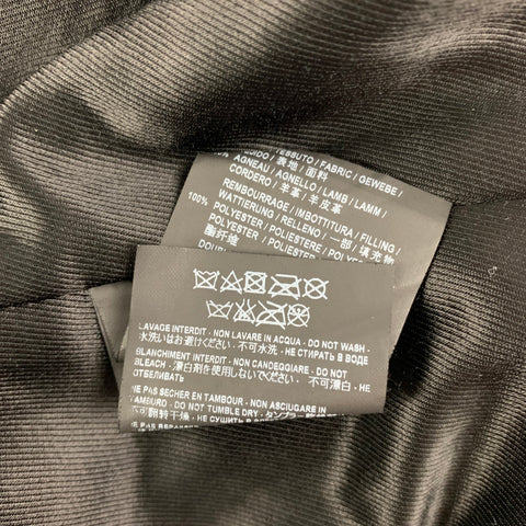 SAINT LAURENT Chaqueta motera de piel de cordero negra talla 4