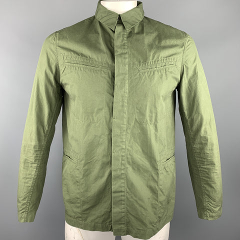 THE LOST EXPLORER Size L Green Cotton Hidden Buttons Jacket