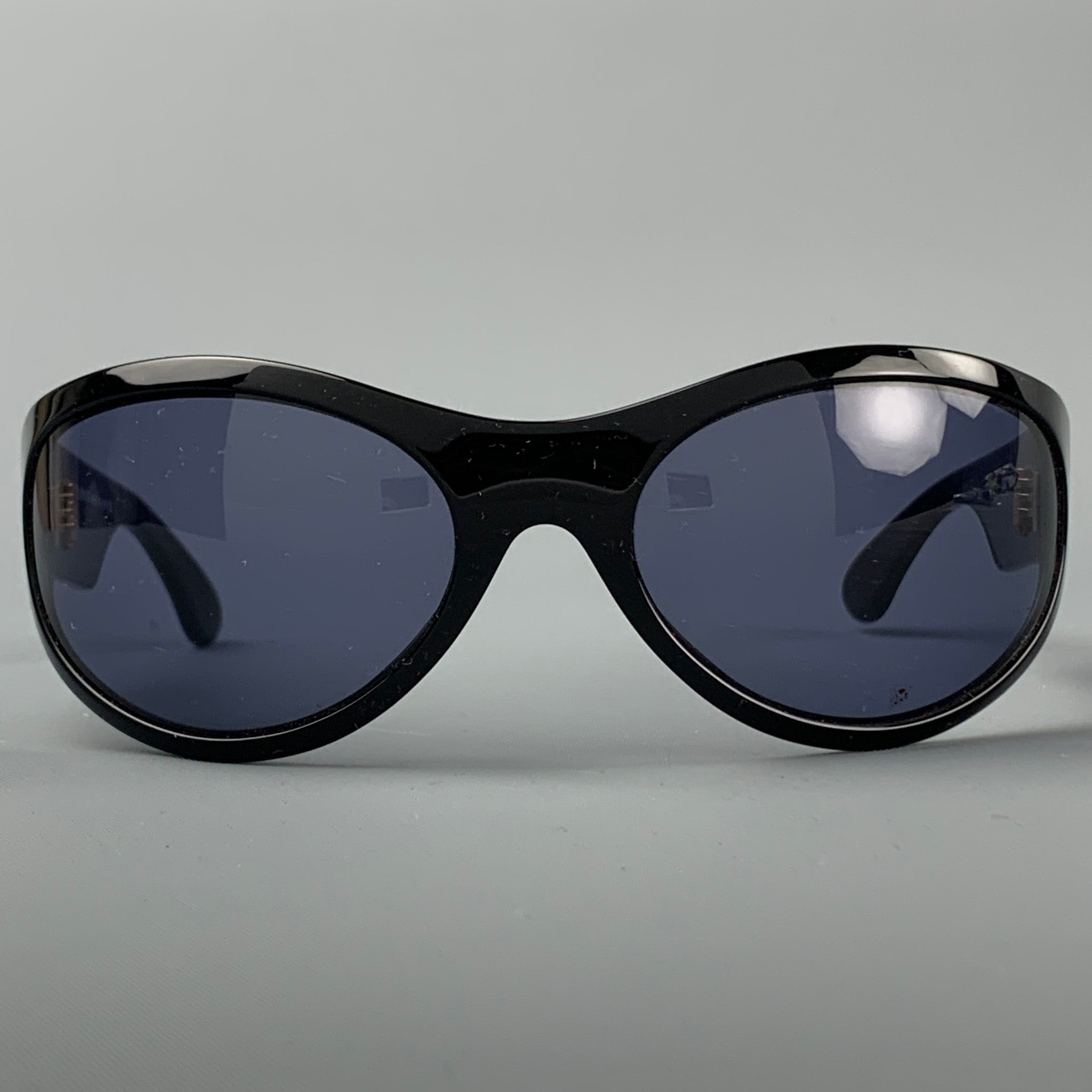 GIORGIO ARMANI Black Acetate Oval Sunglasses – Sui Generis