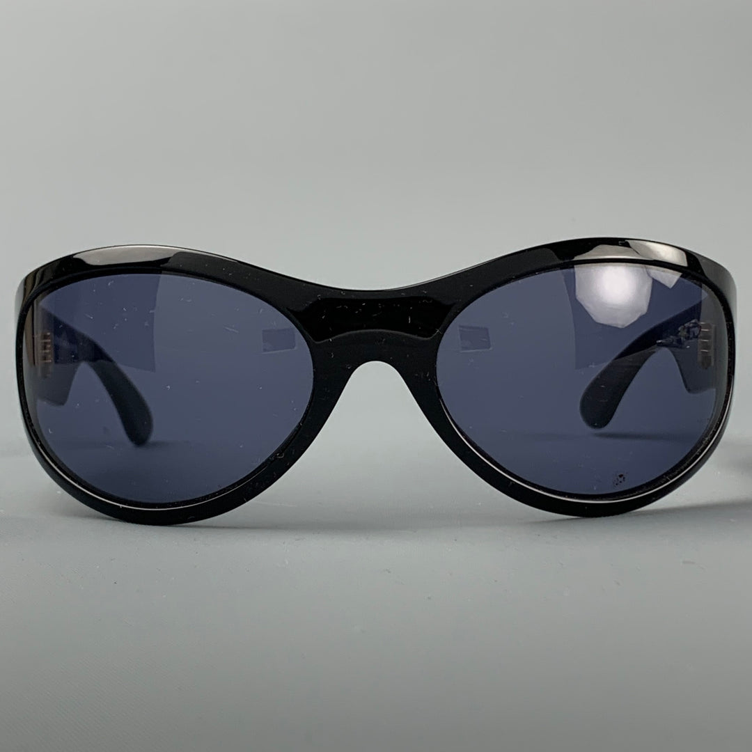 GIORGIO ARMANI Black Acetate Oval Sunglasses