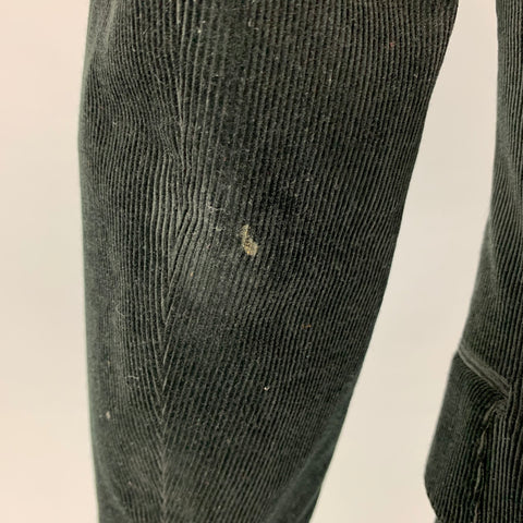RALPH LAUREN Size 38 Black Corduroy Cotton Notch Lapel Sport Coat
