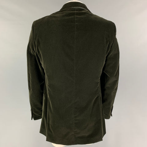 JOHN VARVATOS Size 44 Olive Cotton Velvet Notch Lapel Sport Coat