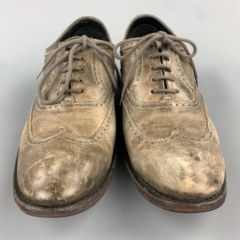 N.D.C. Size 9 Taupe Distressed Leather Lace Up Brogues