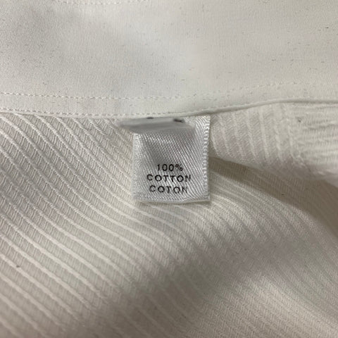 ARMANI COLLEZIONI Size L White Diagonal Stripe Cotton French Cuff Long Sleeve Shirt