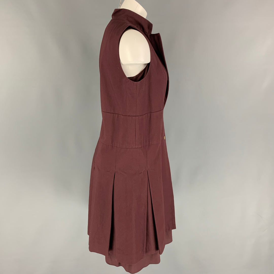 MARNI SS 13 Size 4 Burgundy Cotton Sleeveless 2 Piece Dress Set