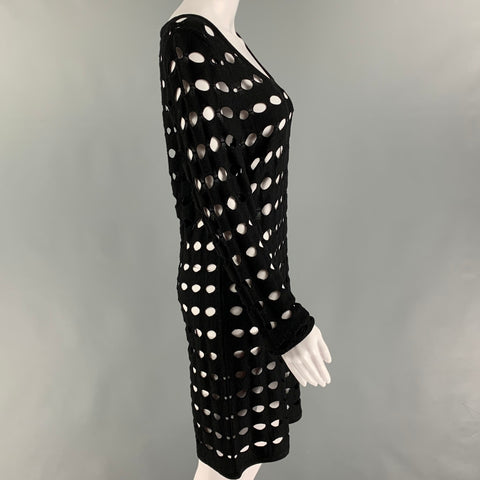 SURFACE TO AIR Size S Black Merino Wool Cut Out Long Sleeve Dress