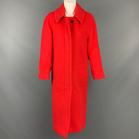 BURBERRY Taille 0 Manteau à patte cachée en laine / cachemire rouge